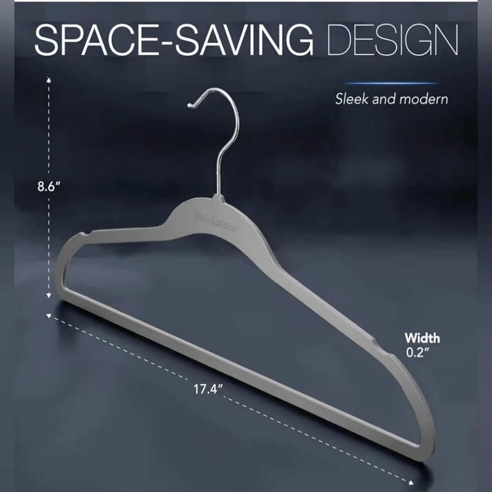 Brookstone Gray Rubberized Hangers Set - Picture 2 of 4